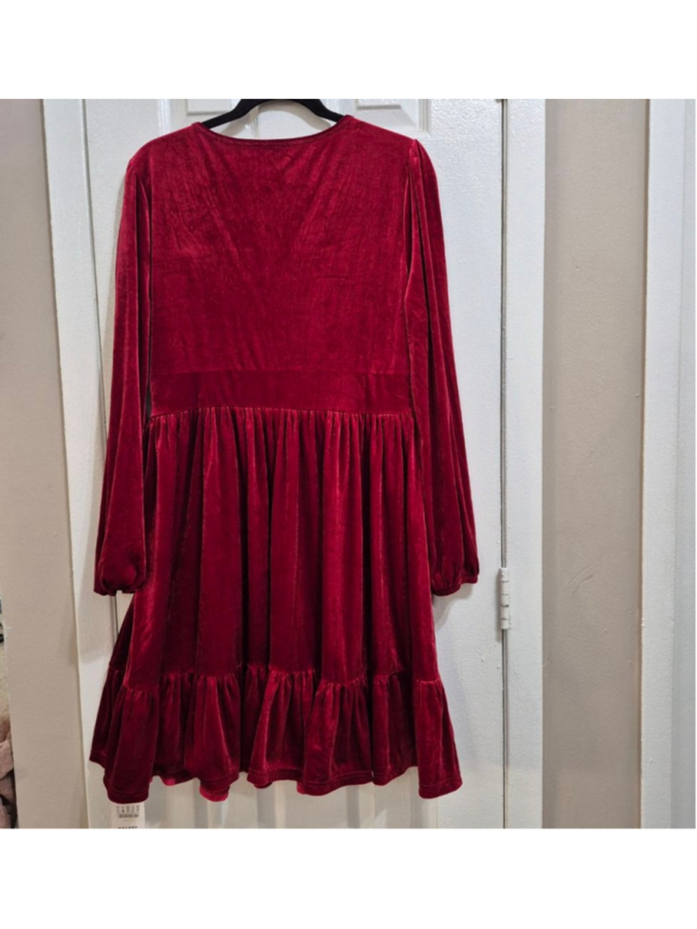 Women's Halara Red Velvet Long Sleeve Dress Plus XL - Picture 3 of 9